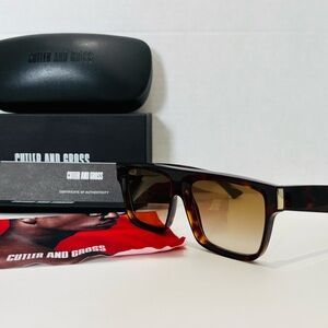Authentic CUTLER AND GROSS Brown Tortoise Sunglasses - New with Packaging